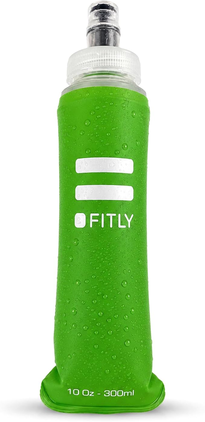 FITLY Soft Flask - Shrink As You Drink Soft Water Bottle for Hydration Pack - Folding Water Bottle Ideal for Running, Hiking, Cycling, Climbing & Rigorous Activity by FITLY