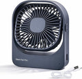 Portable Desk Fan,High-Capacity USB Rechargeable Cordless Small Fan with 360° Rotation, 3 Speeds Ultra Quiet Personal Fan for Office Desk, Travel, Home, Cruise Essentials (Grey) by Mottinhill