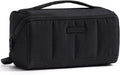 NISHEL Travel Makeup Bag Organizer Pouch Open Flat Cosmetic Case Brush Slot | Open-flat design keeps cosmetics, brushes, and beauty tools organized for travel and daily routines, Medium, Black by NISHEL