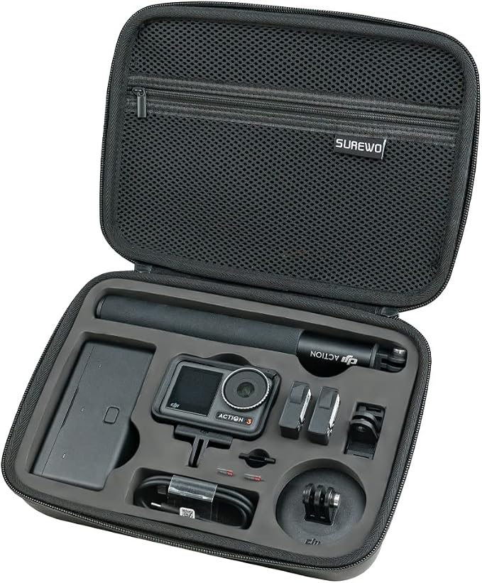 Surface-Waterproof DJI Osmo Action 6 Carrying Case,Travel Portable Bag Compatible With DJI Osmo Action 6/5 Pro/4/3 Adventure Combo by SUREWO
