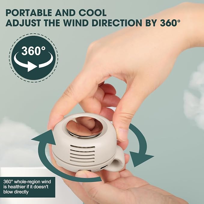 Portable Silent Bladeless Mini Fan Mini Clip On Fan Adjustable 3 Speeds - Image 3