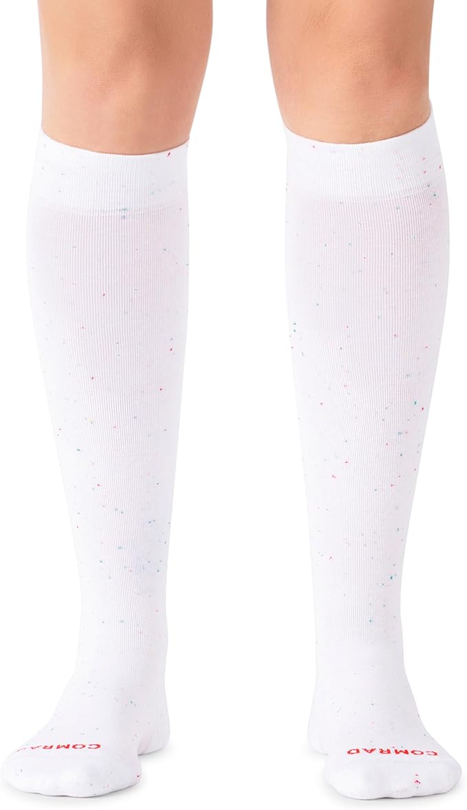 Premium Cotton Knee High Socks - 15-20mmHg Graduated Compression Socks - Soft & Breathable, Unisex by Comrad