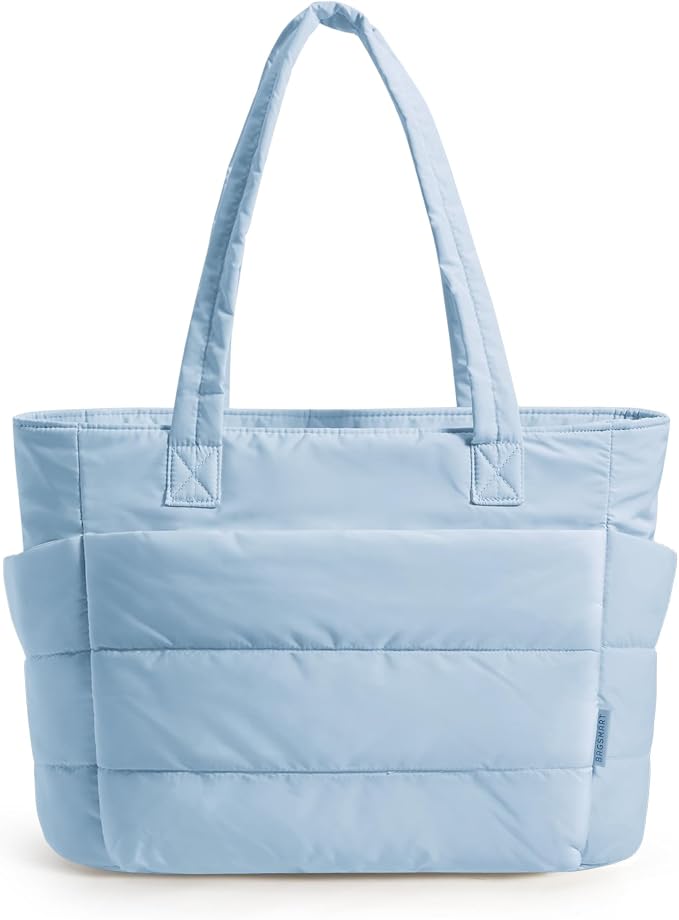 BAGSMART Tote Bag for Women, Lightweight Puffy Tote Bag with Compartments Shoulder Bag Handbag for Travel, Work, Gym | Lightweight by BAGSMART