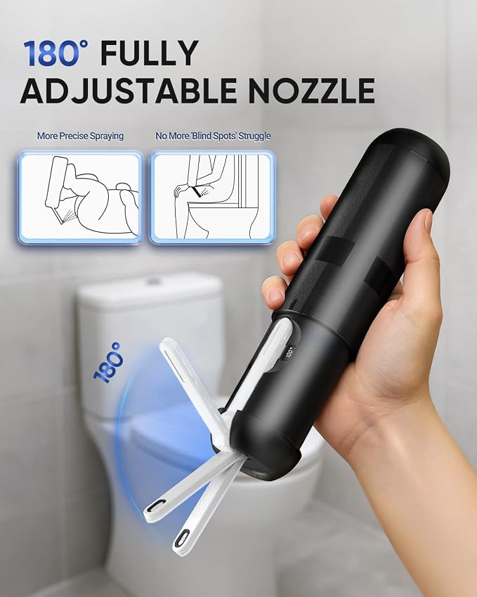 Portable Bidet for Travel - Electric Travel Bidet with 180° Adjustable Nozzle, 2 Spray Modes & IPX7 Waterproof | Rechargeable Personal Hygiene Solution for On-The-Go Adults - Image 3