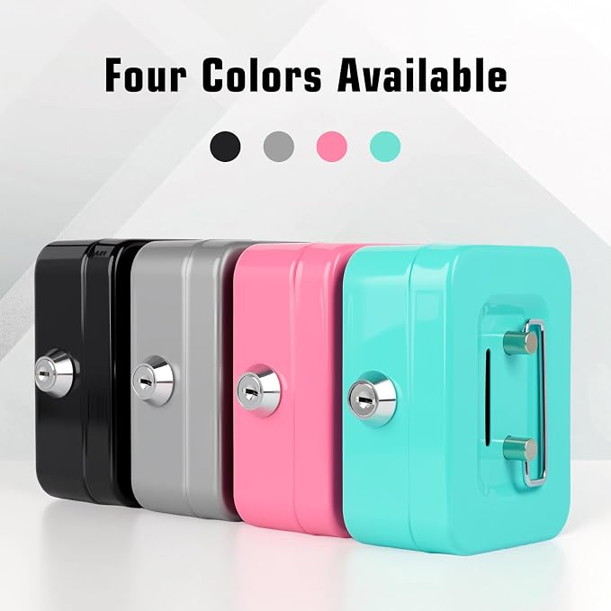 Cash Box with Lock Small Cute Coin Lock Box with Money Slot Mini Portable Winners Bank Safe Box 4.5"x3.4"x2.4" Green - Image 6