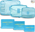 6 Set Packing Cubes for Travel Luggage Packing Bags Reusable Lightweight Suitcase Organizer Cubes Set for Travel Accessories (Sky Blue) by INVODA
