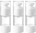 Qeuly 3 Pcs Airless Pump Bottles, 0.5 oz Travel Size Pump Bottles(SN-15) | Refillable, BPA-Free, Leek Proof Lotion Dispensers for Foundation, Moisturizer, Creams, Cosmetic by Qeuly