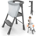 Foldable Toddler Standing Tower,Kitchen Helper Stool for Kids 1.5-6 Years | Safety Rail & Net Foldable Design Non-Slip Stable Easy Clean Portable Space Saving Storage Quick Assembly Montessori Black by RGKQSY