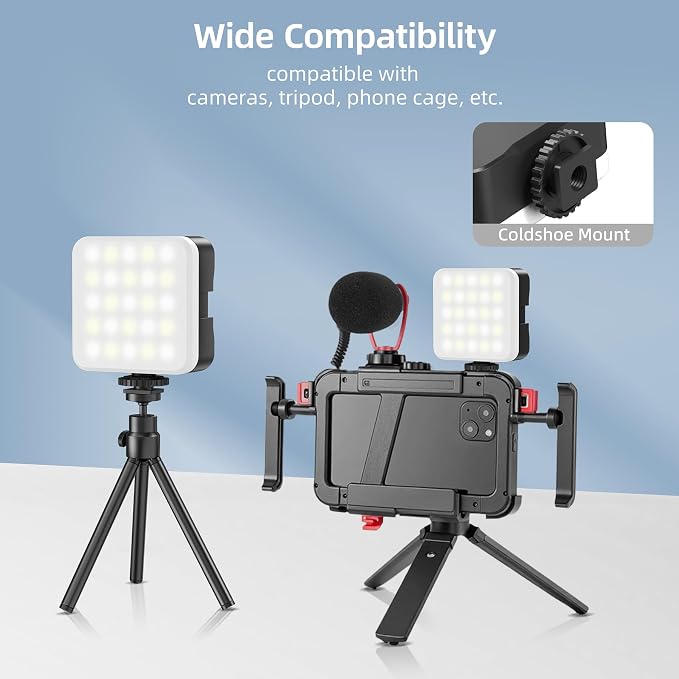 Zeadio Camera Stabilizer Kits, with Smartphone Video Cage Rig and LED Video Light for All Camera Action Camera DSLR Smartphone - Image 9