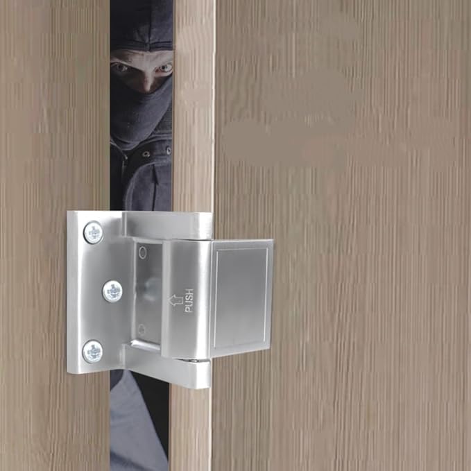 4 Pack Door Lock Reinforcer Privacy Door Latch for，Hotel Security Door Lock ，Privacy Door Latch for in-Swinging Doors Extra High Home Door Security Lock - Image 7