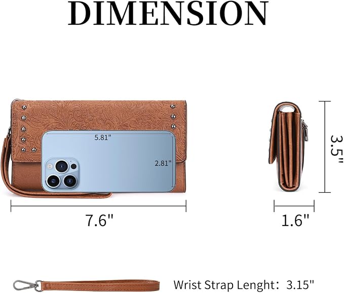 Wallets for Women Trifold Wristlet Wallets Large Capacity RFID Blocking Ladies Purse Credit Card Holder - Image 2
