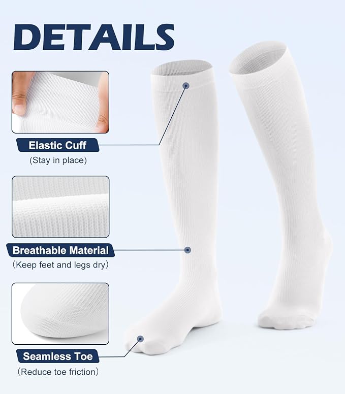 Breslatte Compression Socks for Women Men 15-20 mmHg | Graduated compression stockings knee high athletic support socks for travel running flying nurse pregnant - Image 4