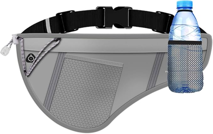 SooGree Men Women Sports Running Waist Bag, Waterproof Fanny Packs with Adjustable Belt, Waist Fanny Pack Bag with Water Bottle Holde for Running Hiking Walking Biking by SooGree