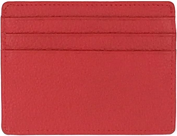 Tapp Collections RFID Protect Slim Minimalist Pocket Leather Wallet Card Holder - Red - Image 3