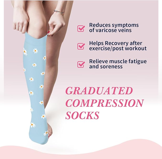 Sooverki Compression Socks for Women & Men 6 Pairs is Best Supportive Knee High Stockings for Circulation, Travel, Nurses - Image 4