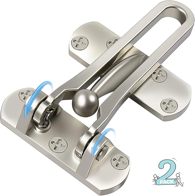 Door Lock Latch for Home Security - Swing Bar Door Safety Locks from Inside | Swing Bar Door Guard Latches for Top of Door Front Safety Childproof Reinforcement Door Stopper for Kids Home Hotel Apartment by CRANACH