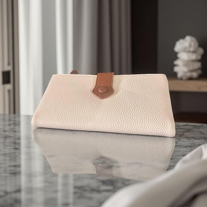 Women Slim Wallet Rfid Blocking With Passport And Credit Cards Holder Purse For Minimalist Soft Leather Zipper Monederos (white) - Image 7