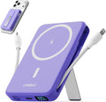 No More Forget Cables! 10000mAh Ultra Slim Magnetic Power Bank, Built-in USB-C & iPhone Cable, 20W Portable Charger with Foldable Stand, for iPhone 17/16/15/14/13/12 Series by Unknown