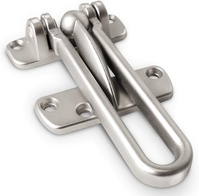 Jack N’ Drill Swing Bar Door Lock Durable Door Guard for Back & Front Doors, Childproof Door Security Made from Reinforced Diecast Metal for Home Security (Satin Nickel, 2 Pack) by JD+Jack+N%27Drill