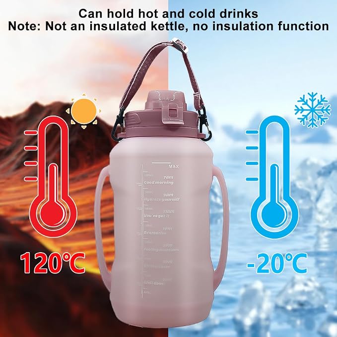 64oz Collapsible Silicone Water Bottle with Straw, BPA-Free,Foldable Water Jug with Handle for Gym, Hiking, Camping,Fishing (Pink) - Image 7