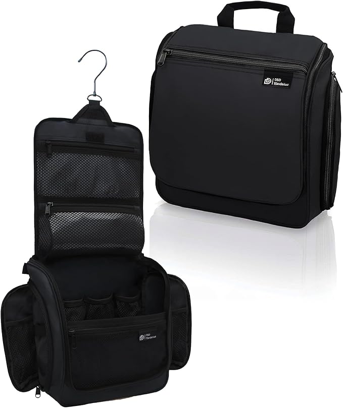 D&D Wanderlust D&D Hanging Travel Toiletry Bag for Men and Women – Cosmetics, Makeup and Toiletries Organizer Kit with 10 Compartments by DDDDWanderlust