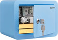 Marcree Mini Safe Box, 0.23 Cub Home Safes for Kids, Blue Small Safe | Money Box with Key Lock, Kids Safe for Money Cash Valueables, Stylish Security Safe for Gifts, 6.69 x 9.06 x 6.69 Inches by MarcreeSafe