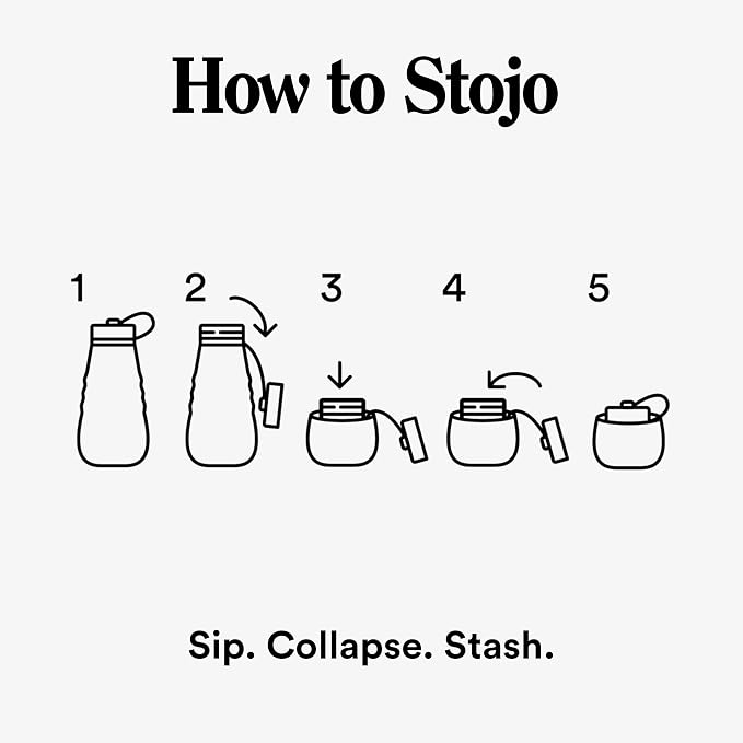STOJO Jr Collapsible Bottle for Kids - Peony Pink, 14oz / 400ml - Leak-Proof Reusable Silicone Travel Cup for Hot & Cold Drinks - For Home, On-The-Go Camping & Hiking - Microwave & Dishwasher Safe - Image 7