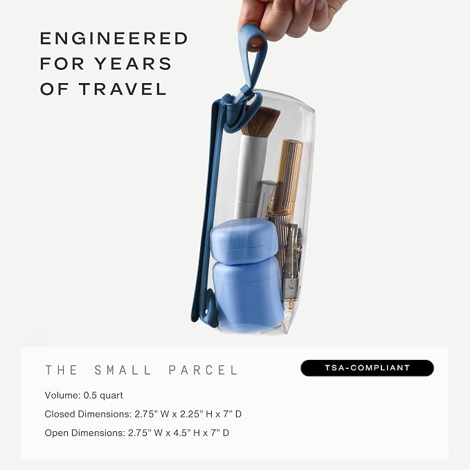 Cadence Parcel - Clear Travel Kit with Zipperless Magnetic Closure - Cove, Small - Durable, Leak-Resistant and TSA Approved Toiletry Bag - Modular Organization - Recycled TPU (.5 Qt) - Image 5