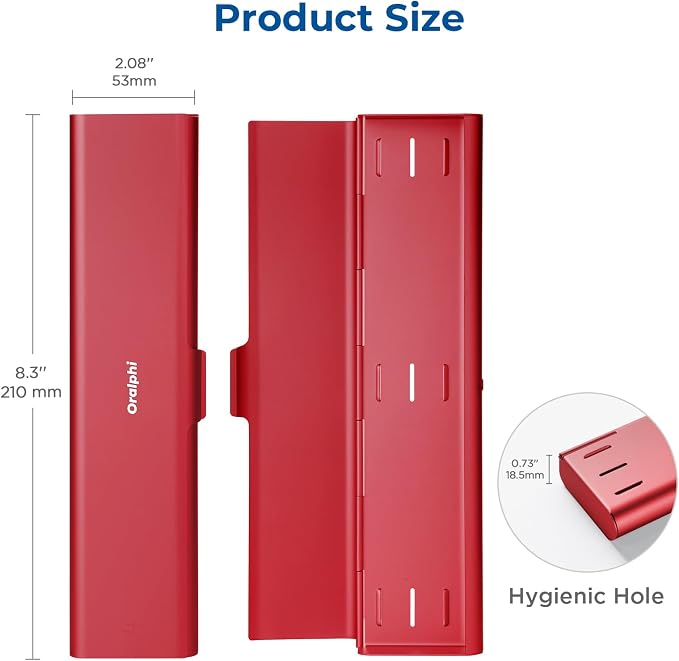 Wider Aluminum Toothbrush Travel Case, Portable Travel Toothbrush Holder, Durable Manual Toothbrush Box Container for Traveling, Bathroom, Camping, Business Trip, Red - Image 5