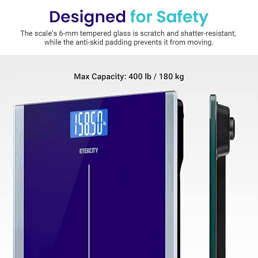 Etekcity Scale for Body Weight, Bathroom Digital Electric Scale for People, Measures Weight up to 400 lbs, Blue (Pack of 5) - Image 4
