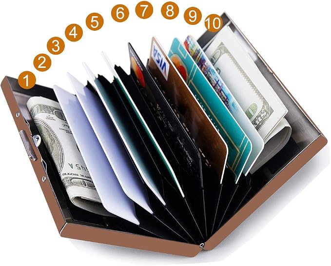 RFID Credit Card Holder Protector Metal Credit Card Wallet Business Card Holder for Men Women Gift Box Package (Copper) - Image 2