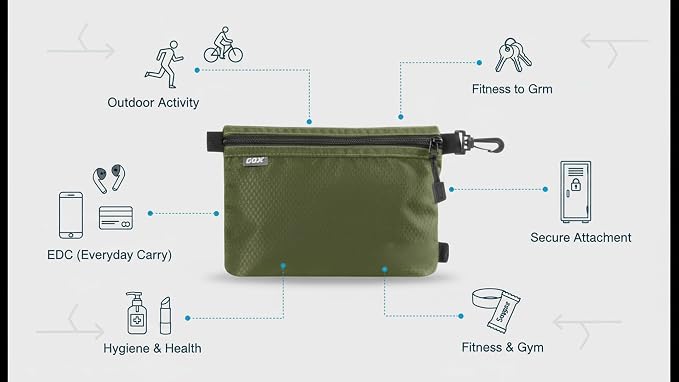 GOX Small Toiletry Bag for Men Bulk Cosmetic Bag Dopp Kit Carry On Zipper Pouch Organization Nylon Small Packing Sack Waterproof (Dark Green) - Image 2