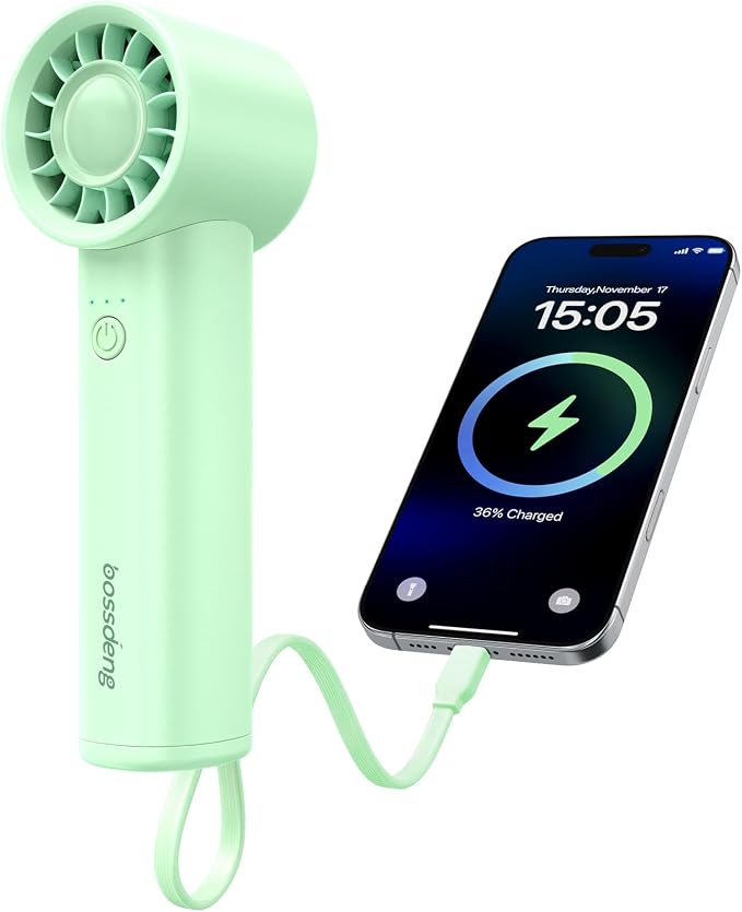 Portable Fan with Power Bank & Flashlight-Green | 6.5H Max Cooling,USB-C Rechargeable,Mini Fan for Outdoor/Travel/Beach/Concerts/Summer.Gifts for Girl,Women. by YourPortableComfort