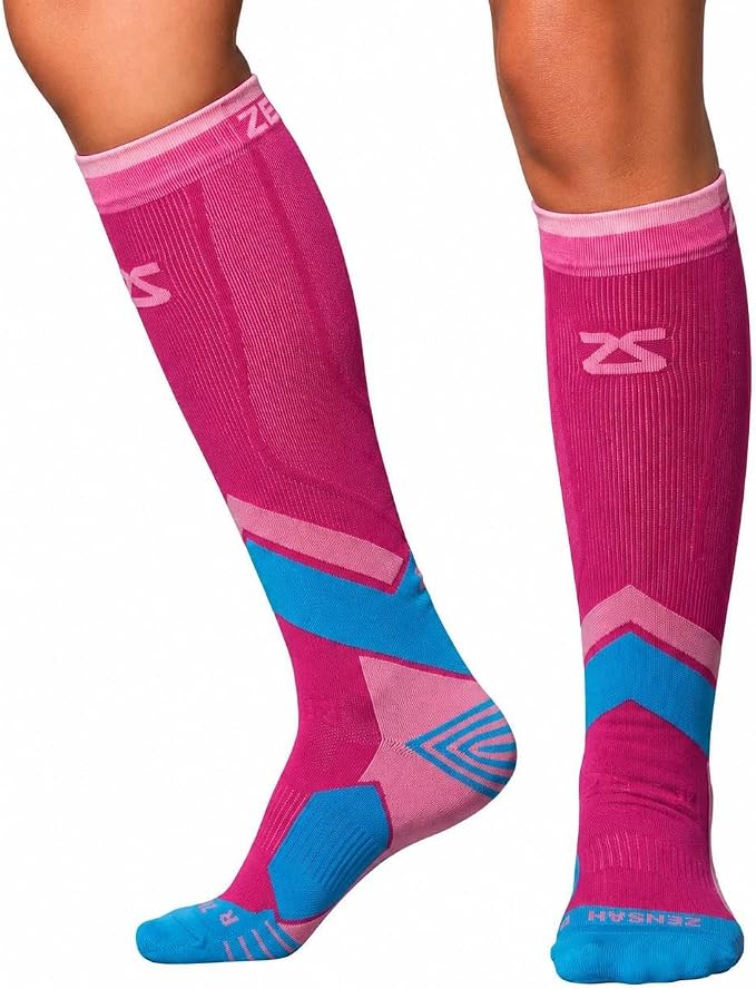 Zensah Tech+ Compression Socks - Knee High Running Socks for Sports, Travel, Made in Italy by Zensah
