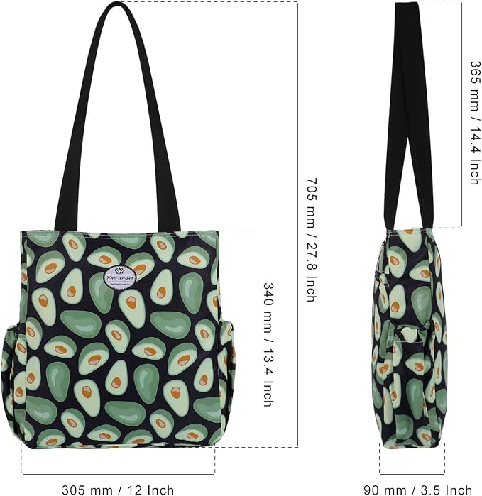 HUA ANGEL Floral Tote Bag - Casual Shoulder Bag Daily Tote Bag with Zipper Gym Travel Shopping Work Handbag for Women - Image 5