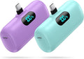 [2-Pack] Mini Portable Charger 5000mAh Power Bank,3A PD USB C Cell Phone Portable Power, LCD Display Battery Pack Compatible with iPhone 17/17 Air/16/16 pro/15/15 pro Max/Android/Samsung/Moto/LG etc by Swyop