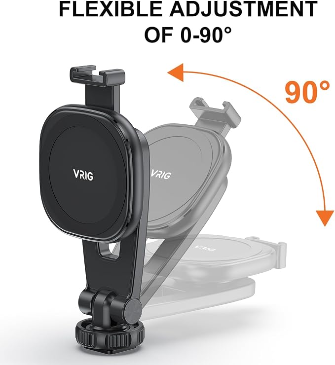 VRIG MG-03 Magnetic Phone Tripod Mount for iPhone and MagSafe Cases | 360° Rotation Cold Shoe, Camera Phone Mount Compatible with iPhone 17 16 15 14 13 12 Series, Phone Holder for Camera, Tripod - Image 5