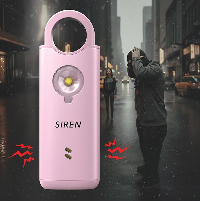 Personal Safety Alarm by Silent Beacon – 135dB Siren, Flashing Light, Pull & Vibration Activation, USB-C Rechargeable Keychain (Pink) - Image 4