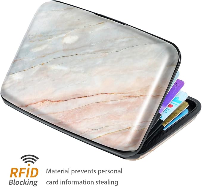 Coco Rossi Credit Card Holder RFID Aluminum Small Mini Wallet Women | Metal Wallet, Business Cards Holder, ID Case, Slim Sleeves, Womens Girls Gift, Carry Proof Wallets for Travel, Grey - Image 3