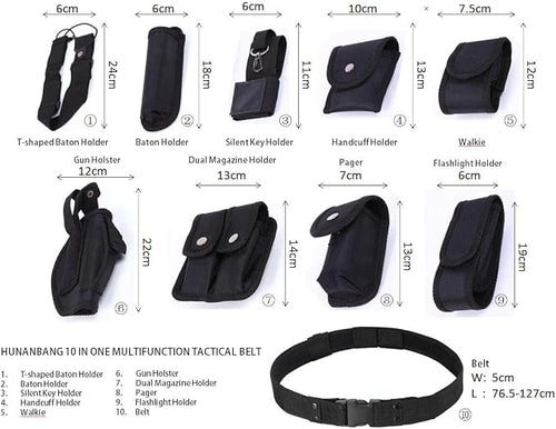 10 in 1 Duty Belt Black Law Enforcement Tactical Equipment System Set 10 pcs - Image 2