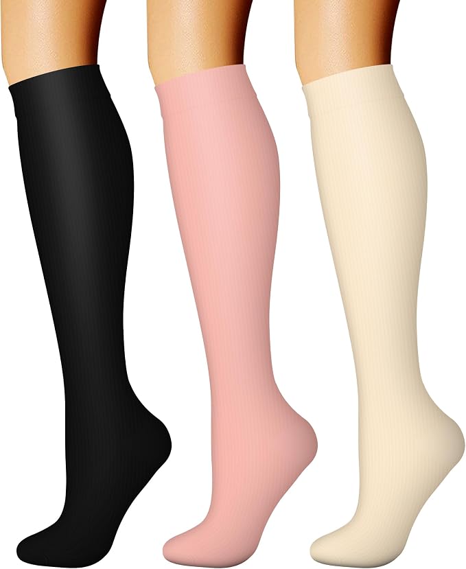 CHARMKING Compression Socks for Women & Men Circulation (3 Pairs) 15-20 mmHg is Best Support for Athletic Running Cycling by CHARMKING