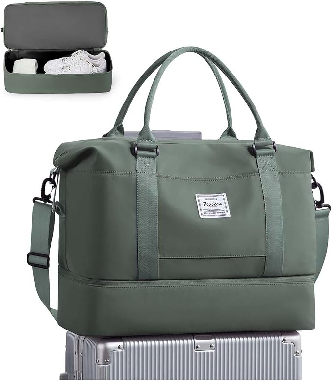 Travel Duffel Bag, Sports Tote Gym Bag, Shoulder Weekender Overnight Bag for Women by WONHOX