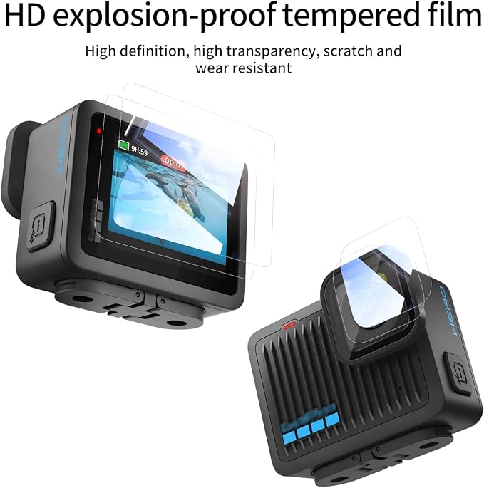 Accessories Kit for GoPro Hero 4K Action Camera | Silicone Protective Case,screen protectors,Lens Cap,Lanyard,Battery Side Cover, - Image 2