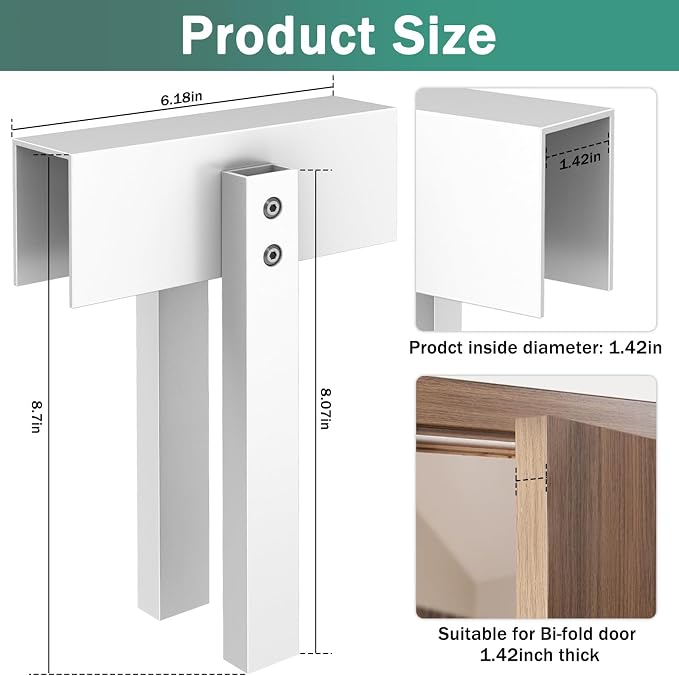 4 Pack Metal Bifold Door Lock Folding Door Lock Closet Door Lock Closet Protection Child and Pet Proof Bi-fold Door Lock Bifold Door Lock Child Safety Installation-Free - Image 3