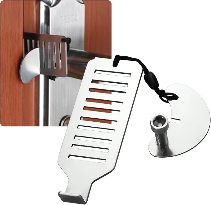 Instant Safety Portable Door Lock, Travel Door Stopper, Universal Quick Install Lock, Emergency Lock, Childproof Door Jammer. by Unknown