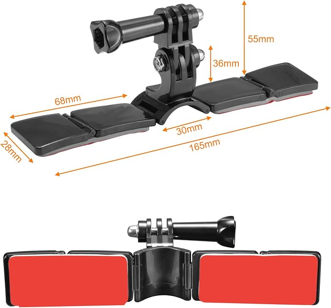 Motorcycle Helmet Chin Mount Kits with Adhesive Curved Pads Compatible with DJI Osmo Action 6, Osmo Action 5 Pro, Osmo Action 4, Osmo Action 3, Insta360, AKASO, GoPro (Version A) - Image 2