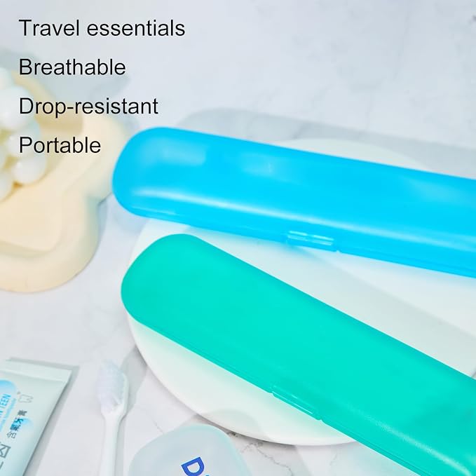 2 Packs Breathable Toothbrush Travel Case, Travel Tongue Scraper Case | Compact Portable Toothbrush Travel Holders for Business Trips, Vacation, Camping, Cruise, Sleepovers, Travel, Gym, Office - Image 7