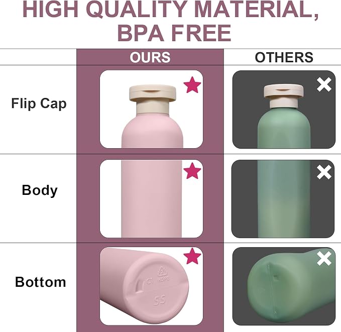 ASEVAT Leak Proof Travel Bottle with Flip Cap, Shampoo and Conditioner Bottle Set, Refillable Containers for Lotion, Cream Shampoo (Green+Blue+Pink, 3.4 Ounces) - Image 6