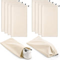 8 PCS Single Shoe Bags for Traveling, 18×9 Inch Travel Shoe Bags Velvet | Fits Size 13 for Packing in Suitcase with Drawstring Shoes Storage Bag Dust-Proof for Underwear, Toy Storage-Beige by Unknown