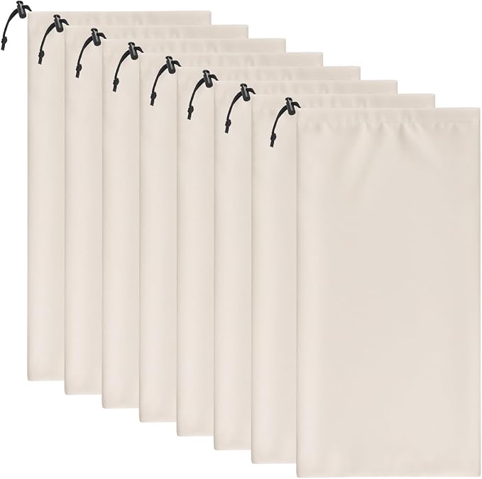 8 Pcs Single Shoe Bags for Travel with Drawstring,18"X9",Beige | Dust Resistant,Machine Washable & Reusable Storage Pouch,Travel Essentials for Women & Men - Image 7